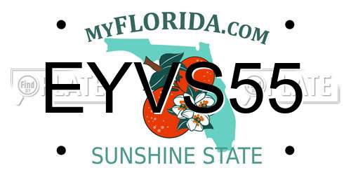 EYVS55 Florida License Plate