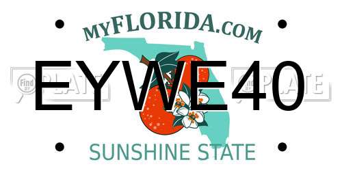 EYWE40 Florida License Plate