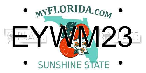 EYWM23 Florida License Plate