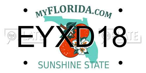 EYXD18 Florida License Plate