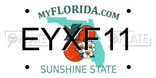EYXF11 Florida License Plate