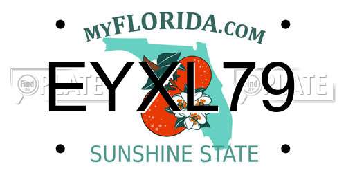 EYXL79 Florida License Plate