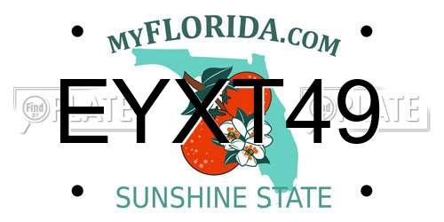 EYXT49 Florida License Plate