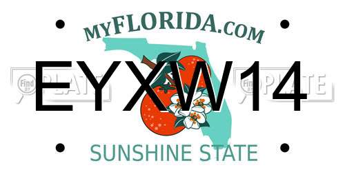 EYXW14 Florida License Plate