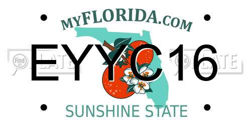 EYYC16 Florida License Plate