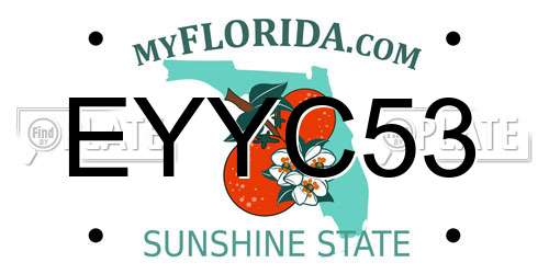 EYYC53 Florida License Plate