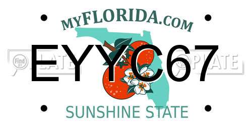 EYYC67 Florida License Plate