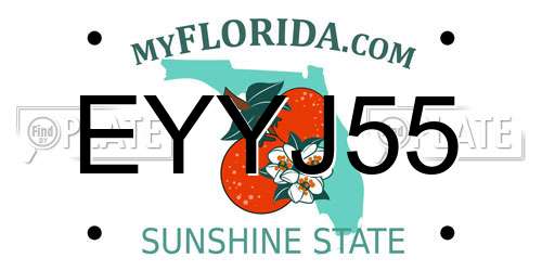 EYYJ55 Florida License Plate