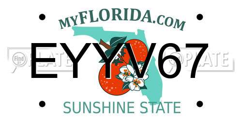 EYYV67 Florida License Plate