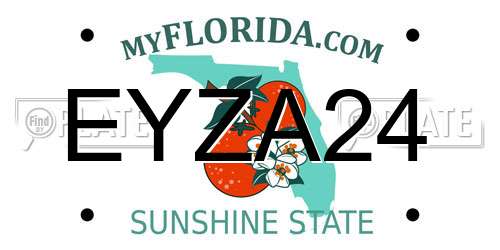 EYZA24 Florida License Plate