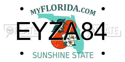 EYZA84 Florida License Plate