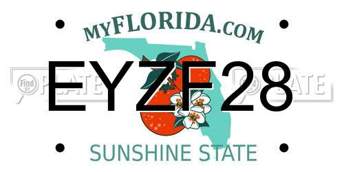 EYZF28 Florida License Plate