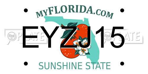EYZJ15 Florida License Plate