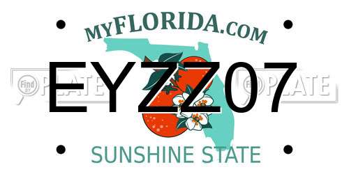 EYZZ07 Florida License Plate