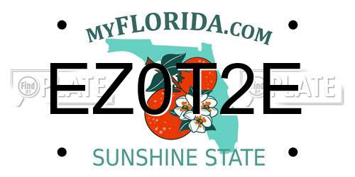 EZ0T2E Florida License Plate