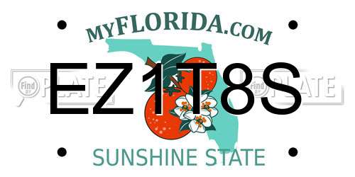 EZ1T8S Florida License Plate