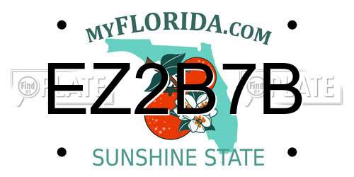 EZ2B7B Florida License Plate