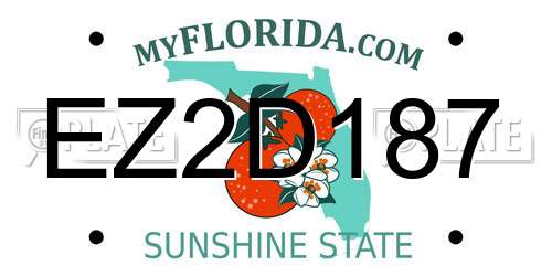 EZ2D187 Florida License Plate