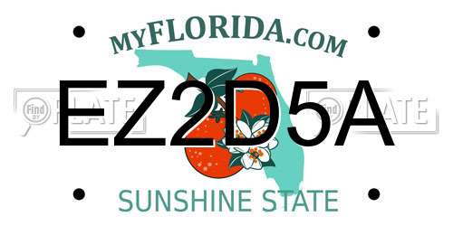 EZ2D5A Florida License Plate