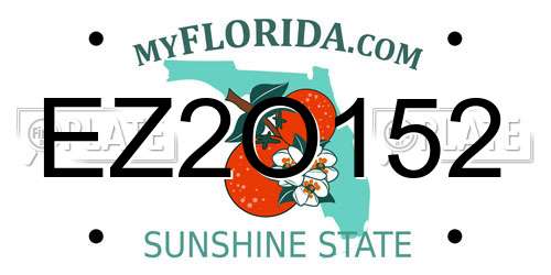 EZ2O152 Florida License Plate