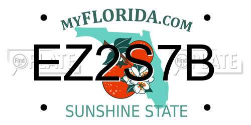 EZ2S7B Florida License Plate