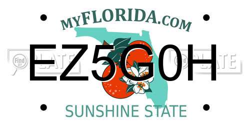 EZ5G0H Florida License Plate