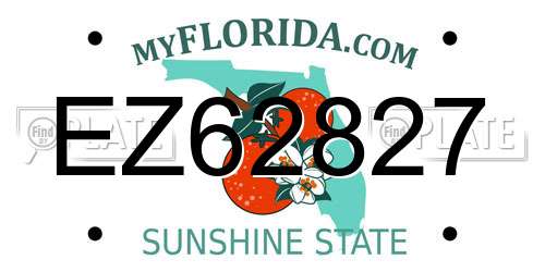EZ62827 Florida License Plate