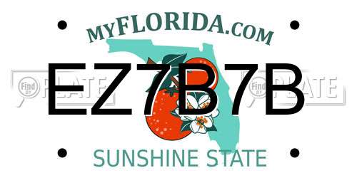 EZ7B7B Florida License Plate
