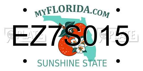 EZ7S015 Florida License Plate