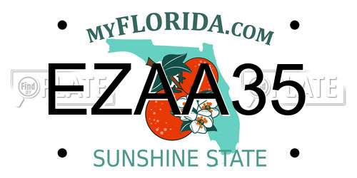 EZAA35 Florida License Plate