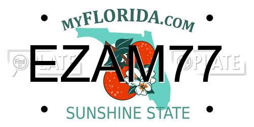 EZAM77 Florida License Plate