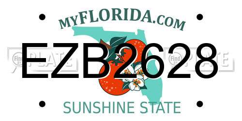 EZB2628 Florida License Plate
