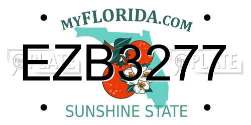 EZB3277 Florida License Plate