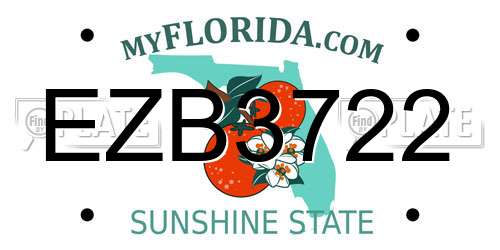 EZB3722 Florida License Plate