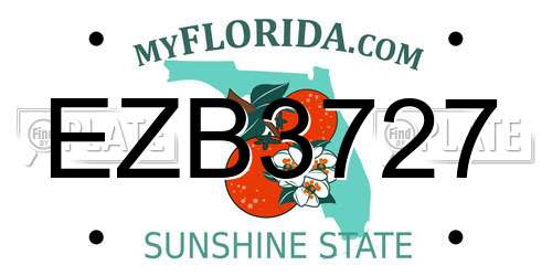 EZB3727 Florida License Plate