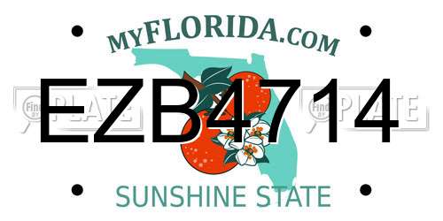 EZB4714 Florida License Plate