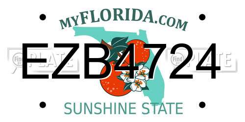 EZB4724 Florida License Plate