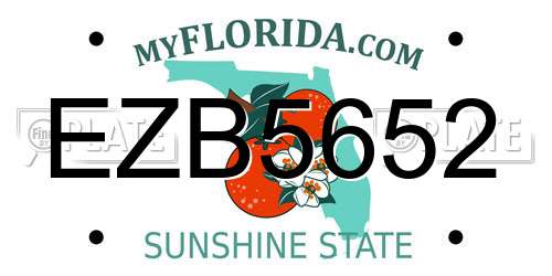 EZB5652 Florida License Plate