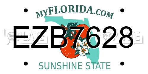 EZB7628 Florida License Plate