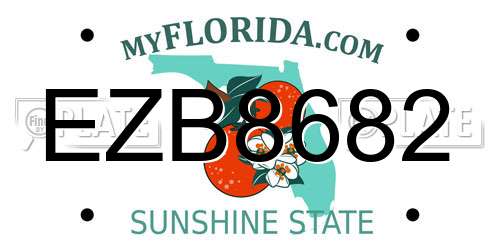 EZB8682 Florida License Plate