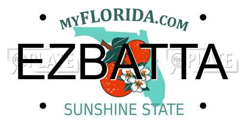 EZBATTA Florida License Plate