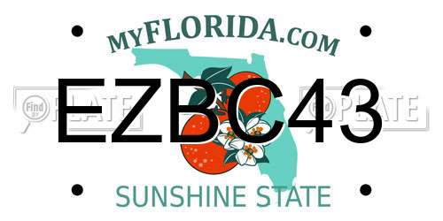 EZBC43 Florida License Plate