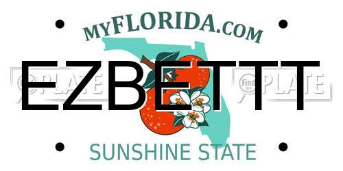 EZBETTT Florida License Plate