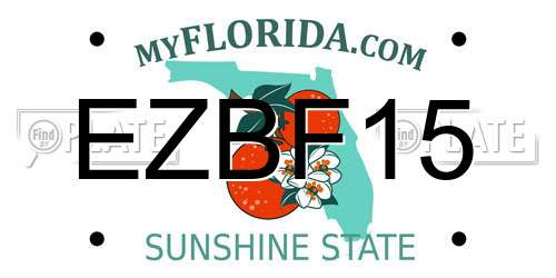 EZBF15 Florida License Plate