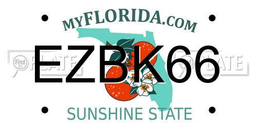 EZBK66 Florida License Plate
