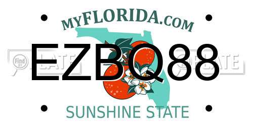 EZBQ88 Florida License Plate