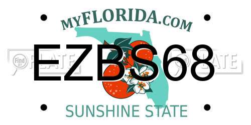 EZBS68 Florida License Plate