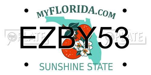 EZBY53 Florida License Plate