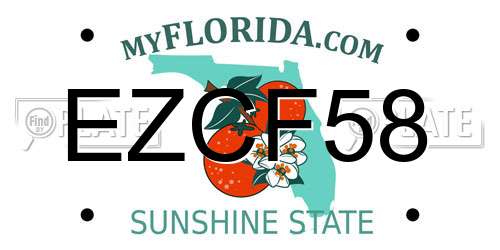 EZCF58 Florida License Plate
