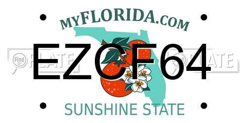 EZCF64 Florida License Plate